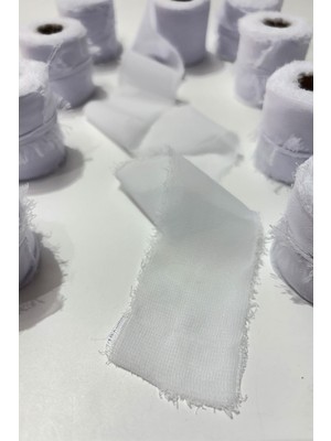 Beyaz Yıtrmaç Şifon Kurdele 4 cm Eni 4,5 mt 1 Top