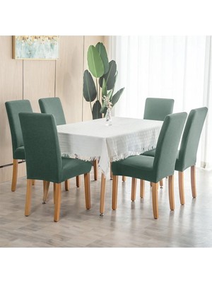 6'lı Sandalye Kılıfı Mint Yeşil Renk Likralı Yıkanabilir