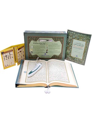 Kuran Okuyan Kalem Seti (Yeşil, Orta Boy, Lüks Kutulu)