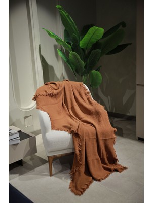 Taba Müslin Koltuk Şalı / Tv Battaniyesi Koltuk Örtüsü (100 x 200 Cm)