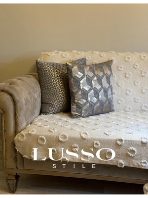 Ponpon Koltuk Örtüsü Taş Rengi 180 x 240