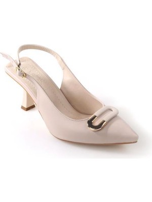 Papuçcity La Pia 02846 6 cm Topuklu Arkası Arkası Açık Kadın Stiletto Ayakkabı