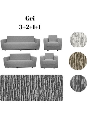 3+2+1+1 Dokuma Jakar Koltuk Örtüsü. Lastikli, Esnek, Yıkanabilir Koltuk, Kanepe, Çekyat Örtüsü