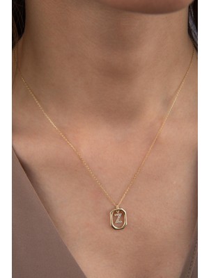 Fiyonk Kuyumculuk 14 Ayar Altın Taşlı Z Harf Kolye