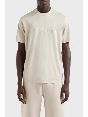 Emporio Armani Logo Nakışlı Pamuklu Regular Fit Bisiklet Yaka T Shirt Erkek T Shirt EM001070 AF13747 U1098