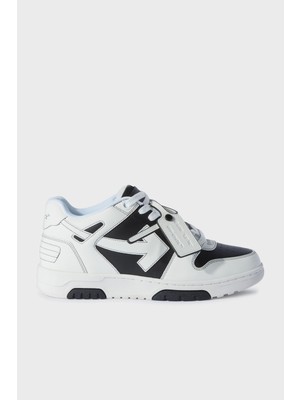 Off-White  Deri Ok Tasırımlı Sneaker Ayakkabı Erkek Ayakkabı OMIA189C99LEA015 1001