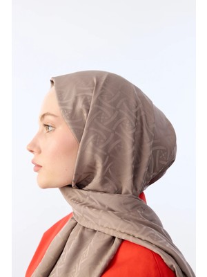 Cs Camellia Scarf Ipeksi Jakar Elegant Desen Şal - Dut