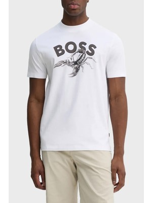 Boss Baskılı  Pamuk Regular Fit Bisiklet Yaka T Shirt Erkek T Shirt 50539196 100