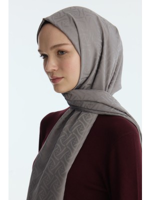 Cs Camellia Scarf Ipeksi Jakar Elegant Desen Şal - Dut