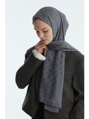 Cs Camellia Scarf Ipeksi Jakar Zincir Desen Şal - Vizon