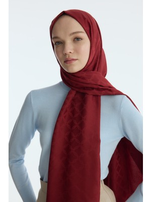 Cs Camellia Scarf Ipeksi Jakar Zincir Desen Şal - Vizon