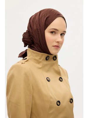 Cs Camellia Scarf Italyan Jakar Şal Dalga Desen - Haki