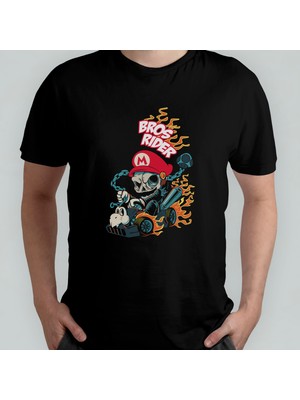 Pixxa Super Mario Kart %100 Pamuklu Bisiklet Yaka T-Shirt Model 3