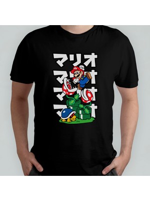 Pixxa Super Mario Bros %100 Pamuklu Bisiklet Yaka T-Shirt Model 6