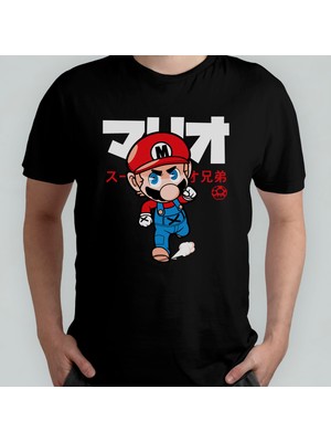 Pixxa Super Mario Bros %100 Pamuklu Bisiklet Yaka T-Shirt Model 11
