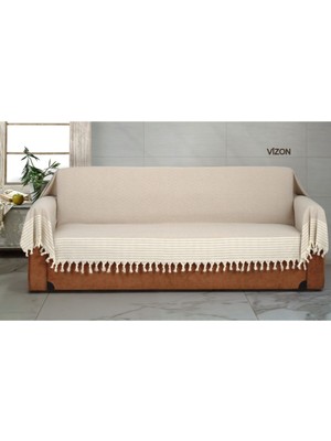 Uludağ El Bağlama Kolları Örten Koltuk Örtüsü Vizon