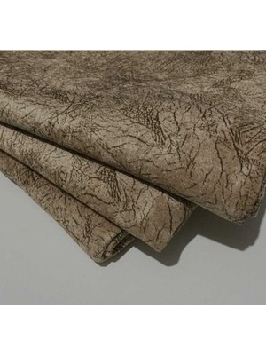 Kadife Üst Kumaş Süngerli Alt Doku Koltuk Örtüsü Damarlı Desen Kapiçino&koyu Vizon