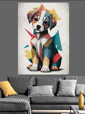 Sevimli Yavru Köpek Dekoratif Kanvas - Mdf Ahşap Tablo