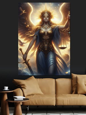 Adalet Tanrıçası Themis Dekoratif Kanvas - Mdf Ahşap Tablo