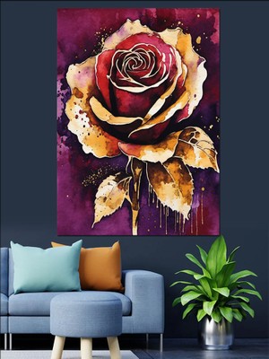 Gül Dekoratif Kanvas - Mdf Ahşap Tablo