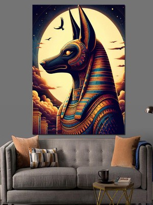Anubis Dekoratif Kanvas - Mdf Ahşap Tablo