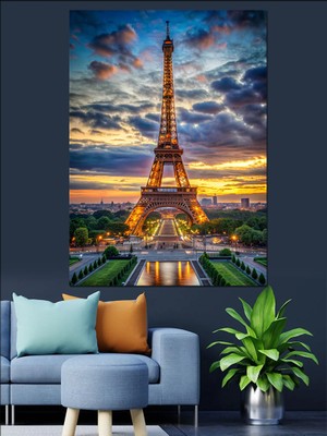 Eyfel Kulesi Paris Dekoratif Kanvas - Mdf Ahşap Tablo