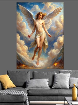Melek Dekoratif Kanvas - Mdf Ahşap Tablo