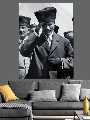 Mustafa Kemal Atatürk Dekoratif Kanvas - Mdf Ahşap Tablo