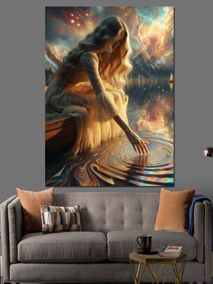 Kadın ve Su Dekoratif Kanvas - Mdf Ahşap Tablo