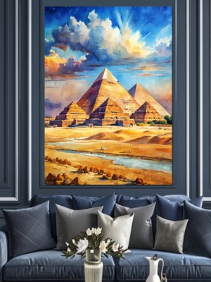 Mısır Piramitleri Dekoratif Kanvas - Mdf Ahşap Tablo