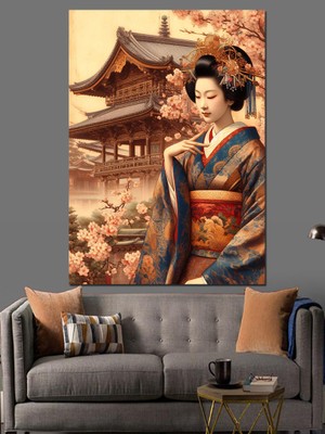 Geyşa Dekoratif Kanvas - Mdf Ahşap Tablo