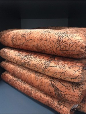 Süngerli Damar Desenli Parlak ve Kaymaz Koltuk & Çekyat Örtüsü Kiremit