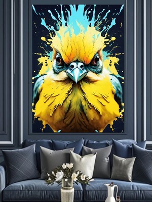 Sarı Kuş Dekoratif Kanvas - Mdf Ahşap Tablo