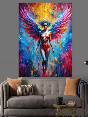 Yağlı Boya Nü Kadın Melek Dekoratif Kanvas - Mdf Ahşap Tablo