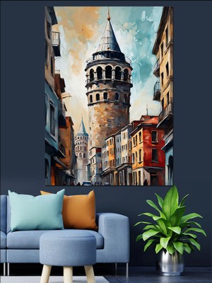 Galata Kulesi Dekoratif Kanvas - Mdf Ahşap Tablo