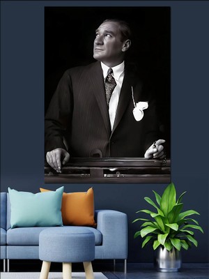 Mustafa Kemal Atatürk Dekoratif Kanvas - Mdf Ahşap Tablo