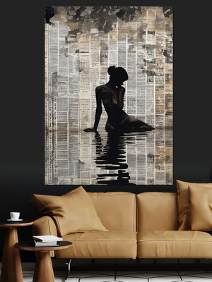 Gölde Nü Kadın Dekoratif Kanvas - Mdf Ahşap Tablo