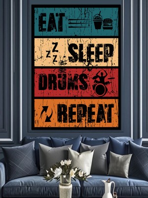 Davulcu Baterist Temalı Dekoratif Kanvas - Mdf Ahşap Tablo