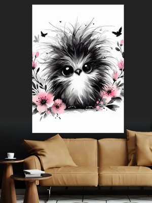 Sevimli Kuş Dekoratif Kanvas - Mdf Ahşap Tablo