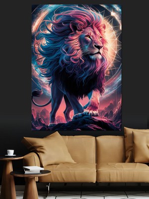 Asil Aslan Dekoratif Kanvas - Mdf Ahşap Tablo