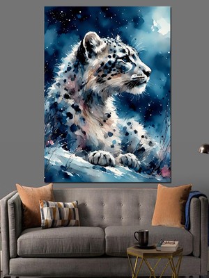 Asil Leopar Dekoratif Kanvas - Mdf Ahşap Tablo