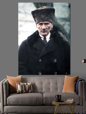 Mustafa Kemal Atatürk Dekoratif Kanvas - Mdf Ahşap Tablo