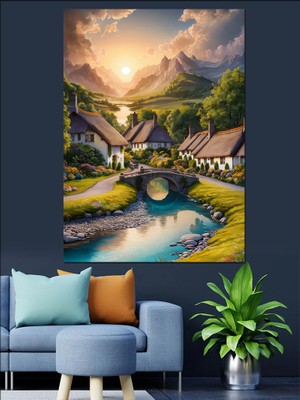 Isveç Manzarası Dekoratif Kanvas - Mdf Ahşap Tablo