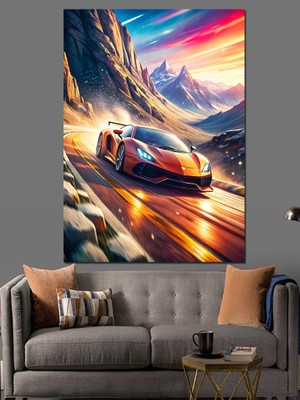 Spor Araba Dekoratif Kanvas - Mdf Ahşap Tablo