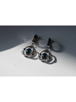 Çelik Gezegen Tasarım Küpe