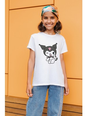 Kuromi Tshirt Kız Çocuk Tişört Beyaz
