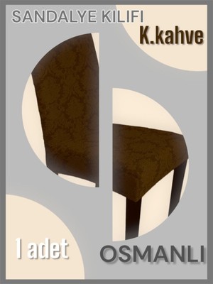 Jakarlı Likralı Sandalye Kılıfı Kahve Renk Sandalye Örtü