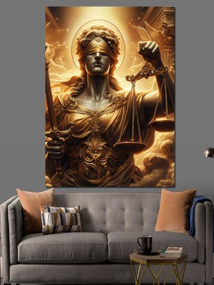 Adalet Tanrıçası Themis Dekoratif Kanvas - Mdf Ahşap Tablo