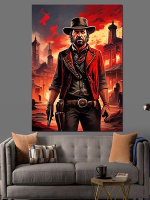 Rdr2 Dekoratif Kanvas - Mdf Ahşap Tablo