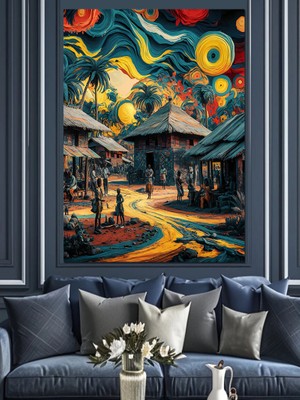 Van Gogh Afrika Kabilesi Dekoratif Kanvas - Mdf Ahşap Tablo